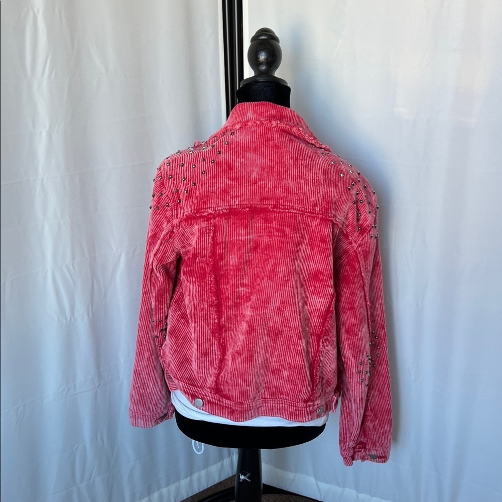 POL Women's vintage corduroy jacket with raw edge detail and stud embellishments - Picture 5 of 12